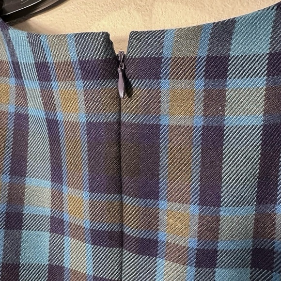 💙Tommy Hilfiger Navy and Blue Plaid Midi Dress - Picture 6 of 14